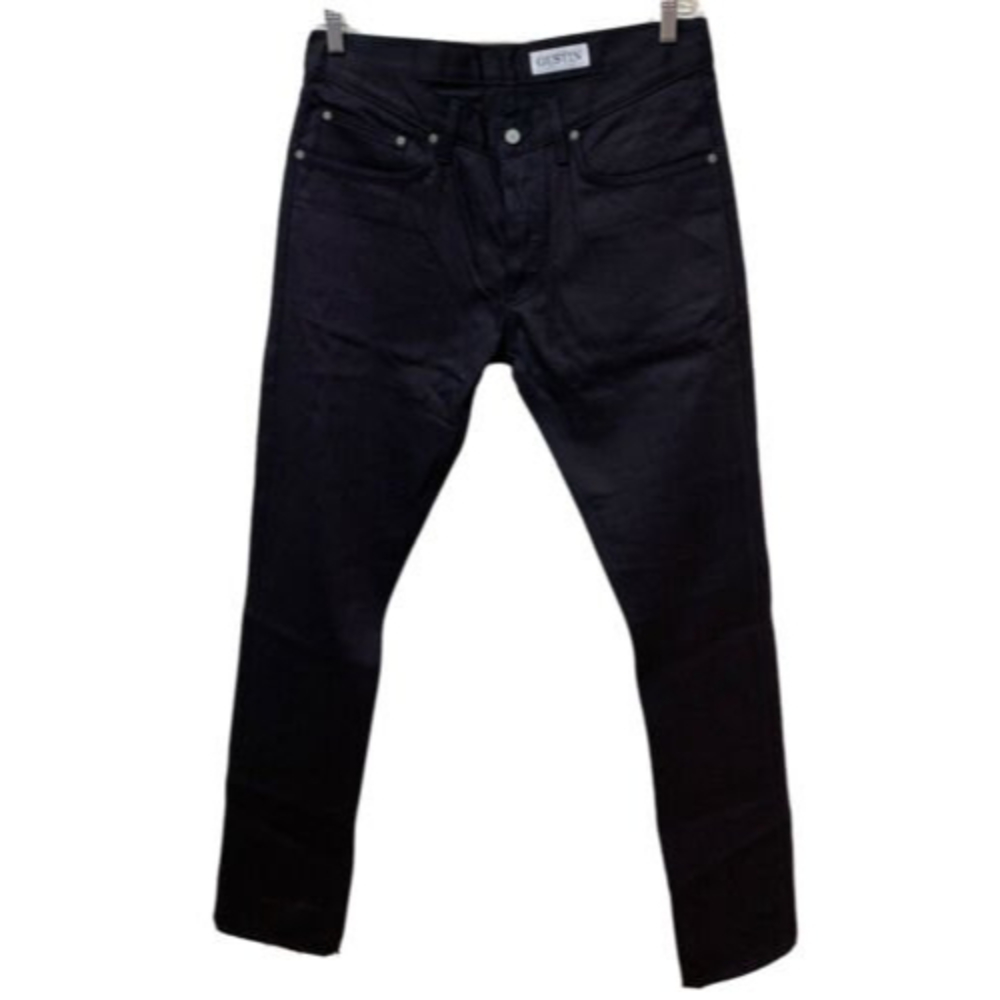 GUSTIN #385 Black Double Indigo Stretch Selvedge Denim Jeans Slim